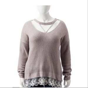 Gigi Crochet Trim Sweater 2XL NWT!